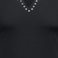 Karen Scott Top Feminino de Algodão com Gola Dividida e Ilhós - Preto Tamanho P