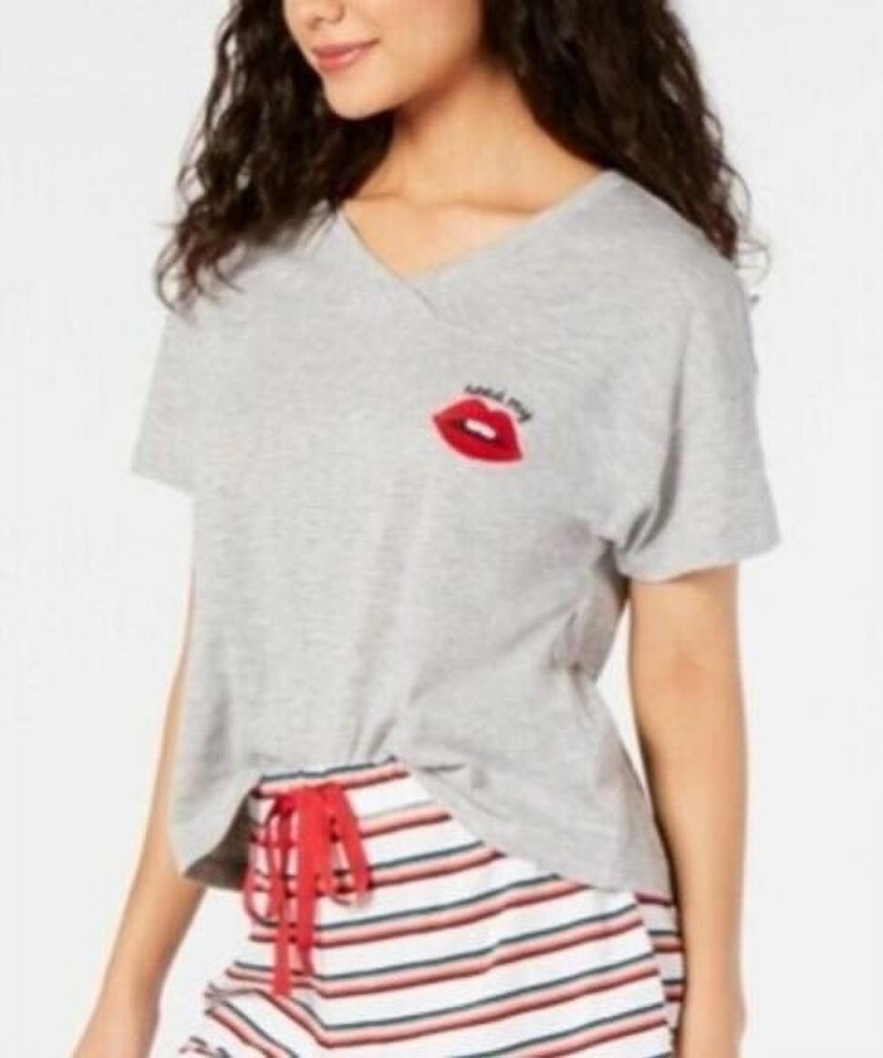 Camiseta estampada feminina Jenni para dormir, cinza, tamanho médio