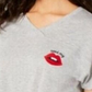 Camiseta estampada feminina Jenni para dormir, cinza, tamanho médio