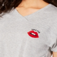 Camiseta estampada feminina Jenni para dormir, cinza, tamanho médio