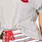 Camiseta estampada feminina Jenni para dormir, cinza, tamanho médio