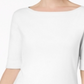 Camiseta Karen Scott Feminina Petites com Manga Curta e Gola Canoa, Branca, Tamanho Petite S