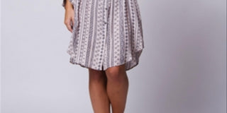 Vestido feminino Wanderlux com mangas ajustáveis, decote em V, botões, camisa folgada, rosa, tamanho G