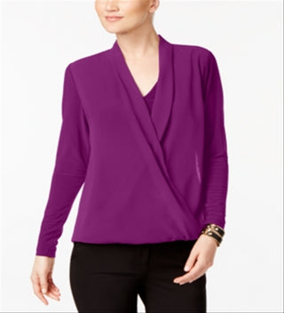 Top Alfani Feminino Petite Surplice Alf Fúcsia Tamanho PL