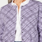 Karen Scott Cardigan Xadrez Pamela Feminino Petite - Roxo Tamanho Petite S