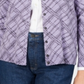 Karen Scott Cardigan Xadrez Pamela Feminino Petite - Roxo Tamanho Petite S