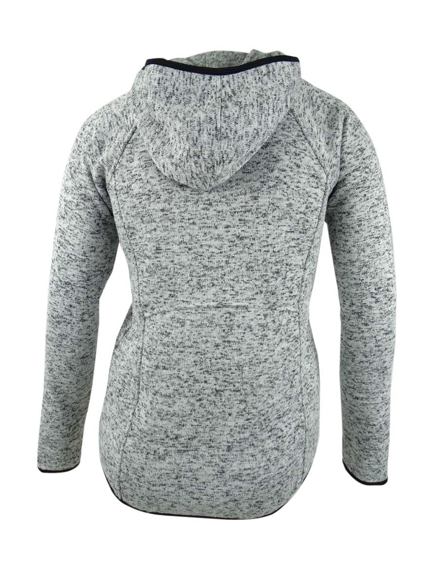 Suéter com capuz feminino Ideology com zíper de um quarto, branco, tamanho médio