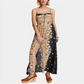 Vestido longo estampado sem mangas feminino Free People, preto, tamanho XS