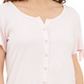 Blusa feminina Karen Scott com botões frontais, rosa, tamanho GG P