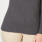 Karen Scott Blusa feminina de algodão com gola Henley - Preto mesclado, tamanho pequeno M