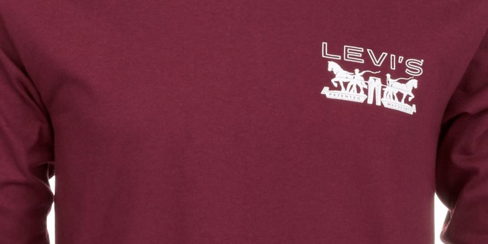 Camiseta Levi's Masculina Physics Logo Manga Longa Vermelha Tamanho Grande