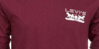 Levi's Men's Physics Logo Long-Sleeve T-Shirt Red Size Large