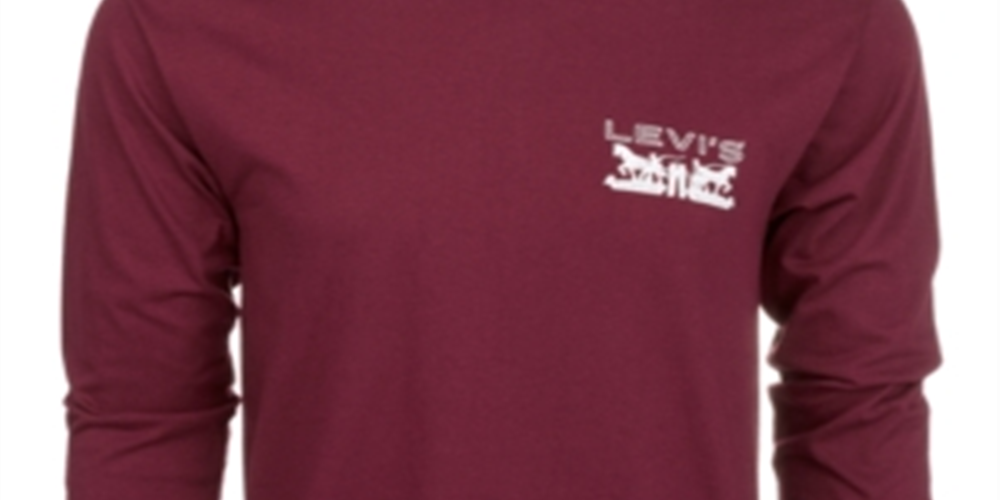 Camiseta Levi's Masculina Physics Logo Manga Longa Vermelha Tamanho Grande