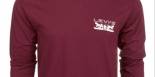 Levi's Men's Physics Logo Long-Sleeve T-Shirt Red Size Large
