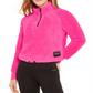 Blusa feminina Calvin Klein Performance Fleece com zíper de um quarto - Rosa Magenta Quente, tamanho médio