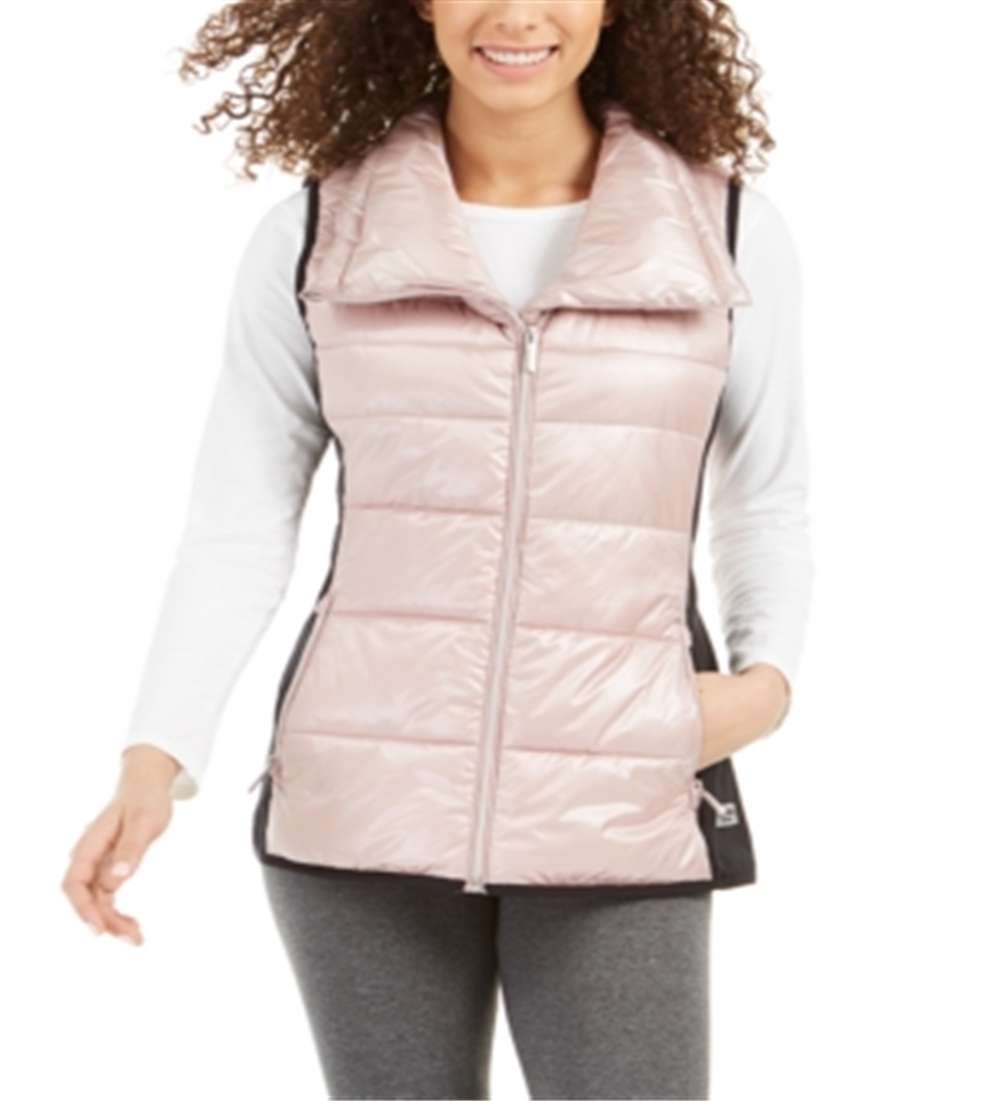 Calvin Klein Colete Feminino Performance Gola Funil - Rosa Metálico Tamanho 2XL