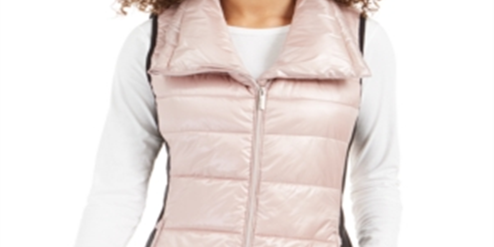 Calvin Klein Colete Feminino Performance Gola Funil - Rosa Metálico Tamanho 2XL
