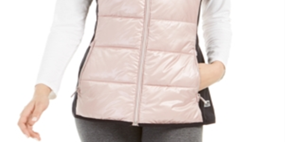 Calvin Klein Colete Feminino Performance Gola Funil - Rosa Metálico Tamanho 2XL
