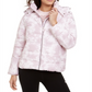 Jaqueta Puffer com Capuz Estampada Calvin Klein Feminina Rosa Tamanho Grande