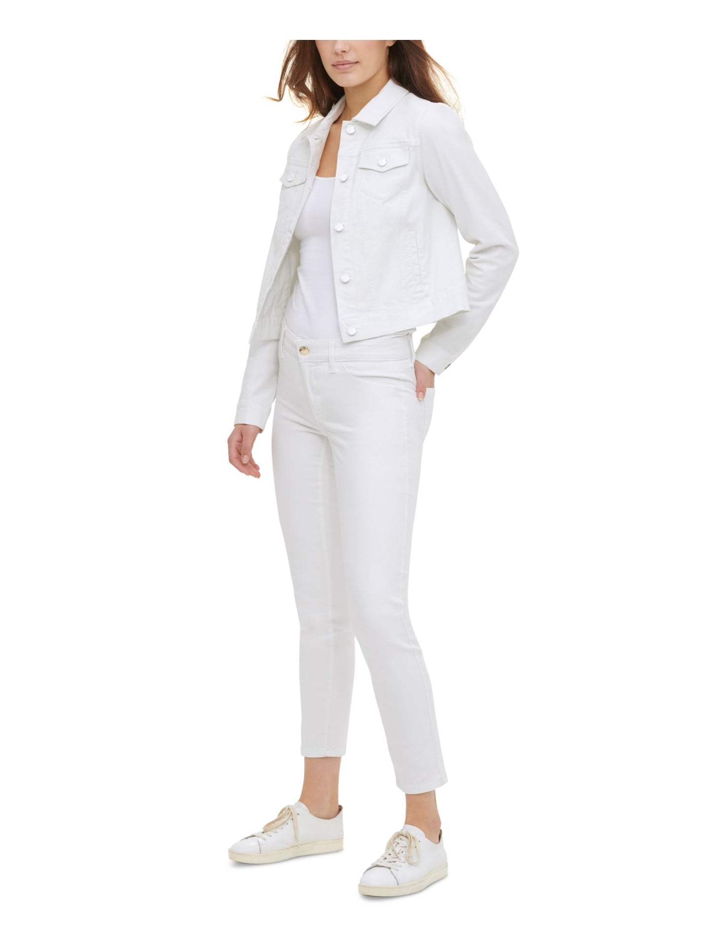 Jaqueta jeans feminina Calvin Klein branca tamanho GG