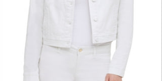 Jaqueta jeans feminina Calvin Klein branca tamanho GG