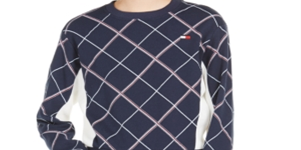 Tommy Hilfiger Moletom esportivo xadrez feminino azul marinho tamanho P