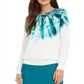 INC Pulôver feminino térmico tie-dye gola redonda verde tamanho 2XL