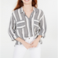 Camisa utilitária estampada Hippie Rose Juniors, preta, tamanho grande