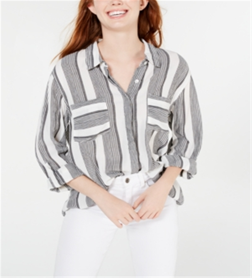 Camisa utilitária estampada Hippie Rose Juniors, preta, tamanho grande