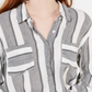 Camisa utilitária estampada Hippie Rose Juniors, preta, tamanho grande
