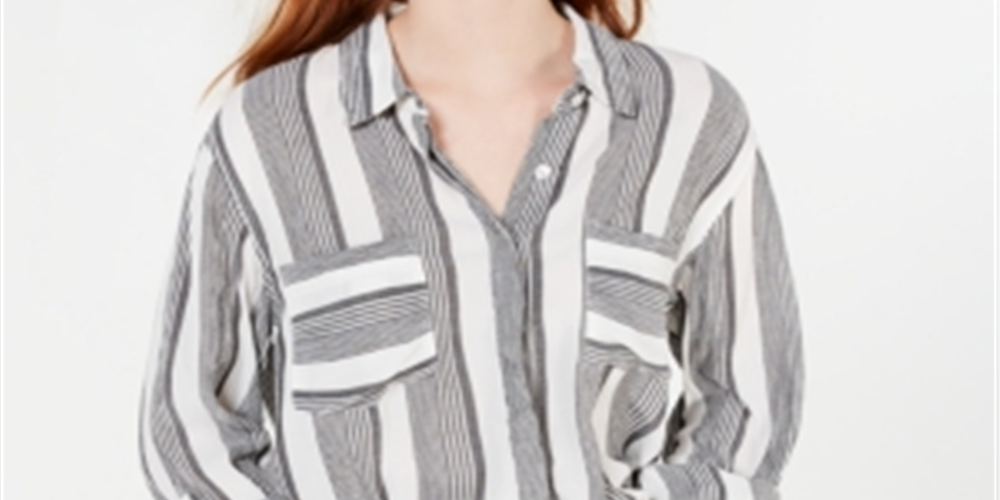 Camisa utilitária estampada Hippie Rose Juniors, preta, tamanho grande