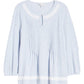 Blusa feminina Lucky Brand Pintuck Peasant Azul Tamanho XS