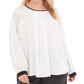 Blusa plissada transparente Calvin Klein Plus Size Feminina, branca, tamanho 1X