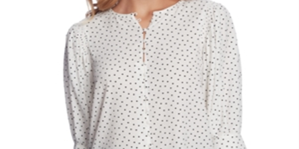 Blusa feminina 1.STATE com manga pontilhada, preta, tamanho XXS