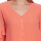 Blusa feminina Vince Camuto de chiffon com babados, laranja, tamanho XXS