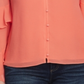 Blusa feminina Vince Camuto de chiffon com babados, laranja, tamanho XXS