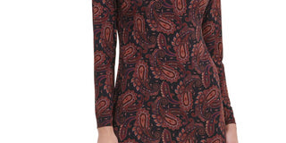 Vestido feminino TOMMY HILFIGER manga comprida acima do joelho preto tamanho 8