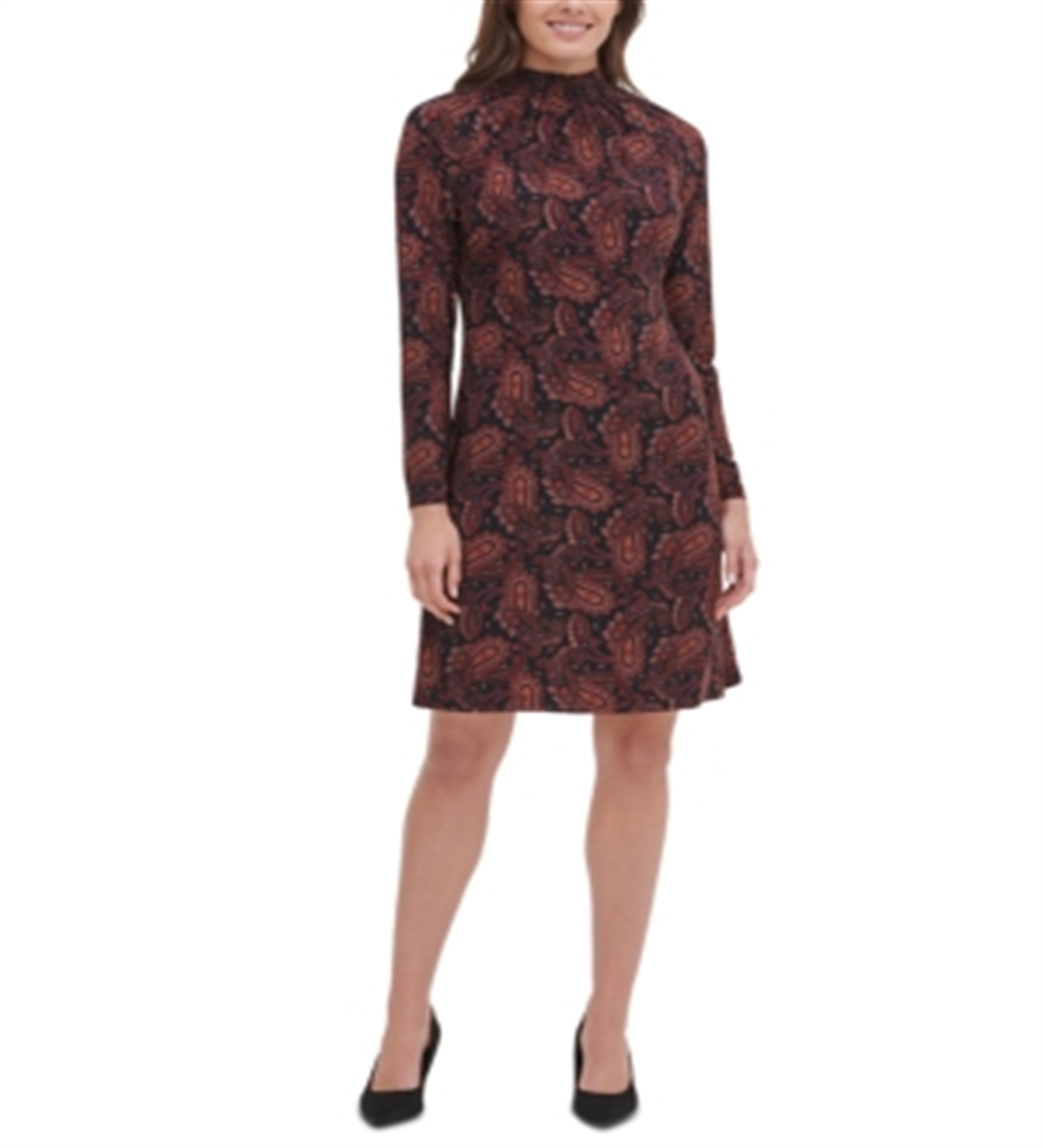 Vestido feminino TOMMY HILFIGER manga comprida acima do joelho preto tamanho 8
