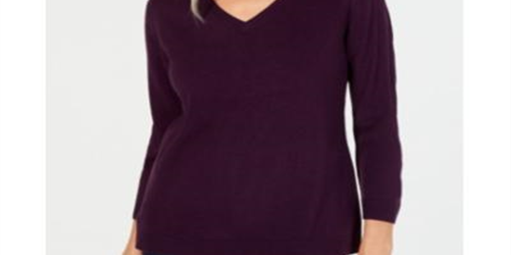 Karen Scott Suéter Feminino Gola V Vermelho Ocre Tamanho Grande