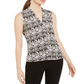 Blusa sem mangas com estampa de pele de cobra Calvin Klein feminina, preta - branca, tamanho pequeno P