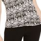 Blusa sem mangas com estampa de pele de cobra Calvin Klein feminina, preta - branca, tamanho pequeno P