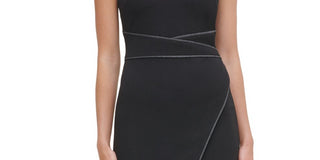 Vestido de festa feminino Tommy Hilfiger sem mangas acima do joelho, preto, tamanho 18