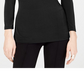 INC International Concepts Top feminino com decote em V e anel O, azul, tamanho extragrande