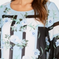 Blusa feminina Alfani com estampa de manga anjo, azul, tamanho médio
