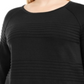 Karen Scott Suéter Listrado Texturizado de Algodão Plus Feminino - Preto Tamanho 0X