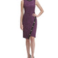 Vestido feminino Tommy Hilfiger de camurça com bainha assimétrica MIDI, roxo, tamanho 16