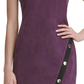 Vestido feminino Tommy Hilfiger de camurça com bainha assimétrica MIDI, roxo, tamanho 16