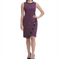 Vestido feminino Tommy Hilfiger de camurça com bainha assimétrica MIDI, roxo, tamanho 16