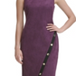 Vestido feminino Tommy Hilfiger de camurça com bainha assimétrica MIDI, roxo, tamanho 16
