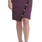 Vestido feminino Tommy Hilfiger de camurça com bainha assimétrica MIDI, roxo, tamanho 16